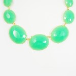 Mint Oval Faceted Gemstone Station Statement Necklace